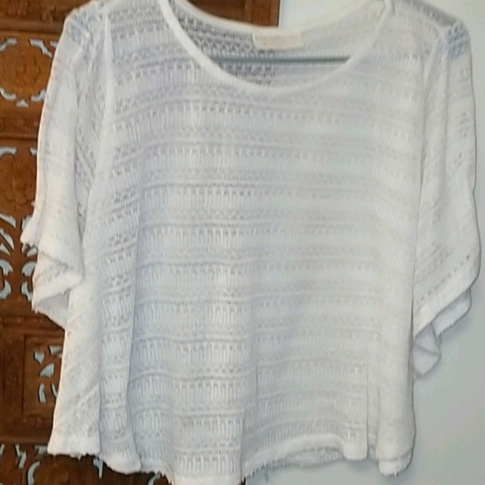 Cream knit crop top